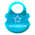 סינר סיליקון רך עם כיס - כחול Im a Superstar  בייביקו