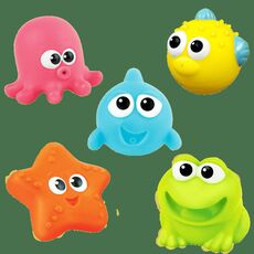 סט 5 חיות משחק מגומי לאמבטיה - יצורי ים Winfun