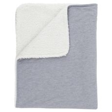 שמיכת תינוק רב-עונתית עם צד פרוותי וצד זמש רך ונעים - אפור Cuddle Co