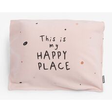 ציפה לכרית 100% כותנה Happy Place - ורוד עתיק מיננה