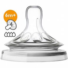 זוג פטמות נטורל בזרימה מהירה Natural Nipples +6M אוונט
