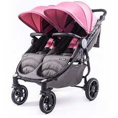 עגלת תאומים צרה בייבי מונסטרס Easy Twin 4 עם מדרך רגלים מכוונן (בד בסיס אפור) Baby Monsters
