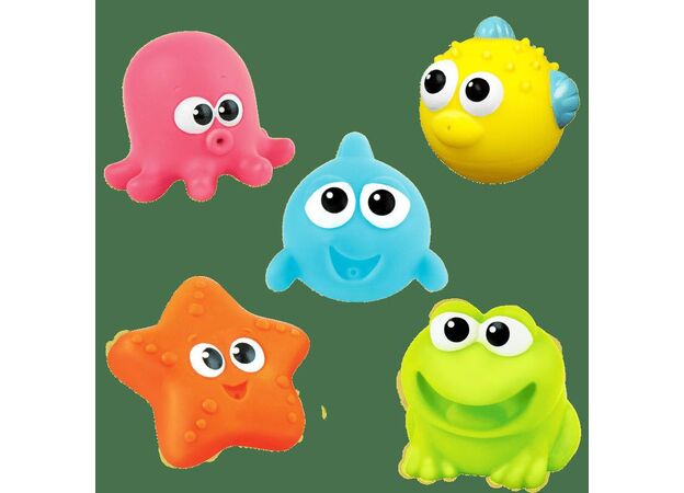 סט 5 חיות משחק מגומי לאמבטיה - יצורי ים Winfun