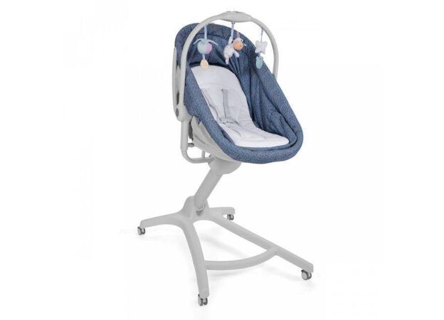 עריסה משולבת עם טרמפולינה וכיסא האכלה Baby Hug 4 In 1 - אפור/ג"ינס Spectrum צ"יקו
