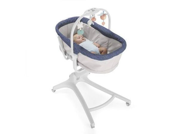 עריסה משולבת עם טרמפולינה וכיסא האכלה Baby Hug 4 In 1 - אפור/ג"ינס Spectrum צ"יקו