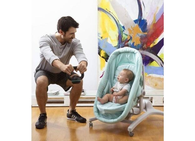 עריסה משולבת עם טרמפולינה וכיסא האכלה Baby Hug 4 In 1 - אפור/ג"ינס Spectrum צ"יקו
