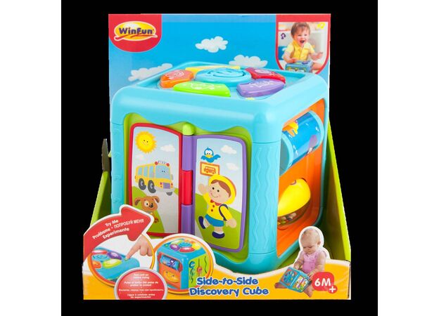 קוביית גילוי ופעילות מנגנת ומאירה Side-to-Side מבית Winfun