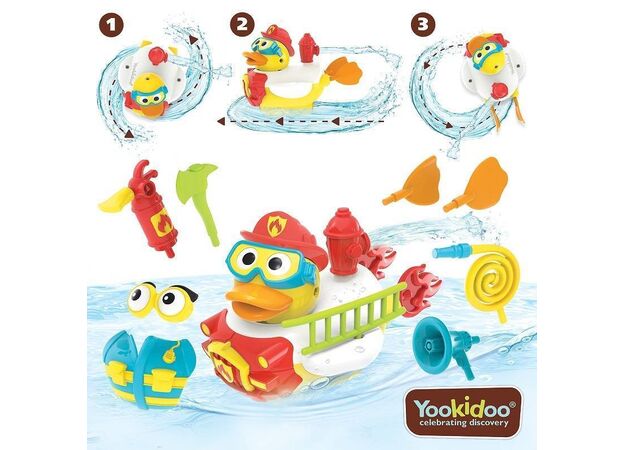 צעצוע אמבט ברווז סילון מים כבאי Jet Duck Firefighter יוקידו