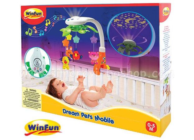 מובייל מנגן לתינוק משולב עם מקרן Winfun