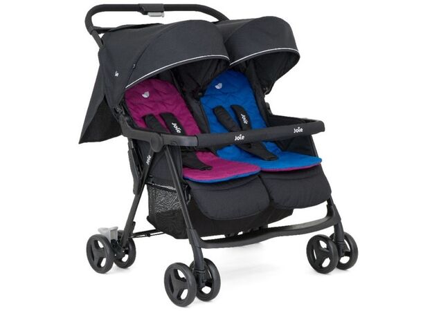 עגלת תאומים/אחים קלה במיוחד Aire Twin אייר טווין - Rosy and Sea כחול/ורוד  גואי