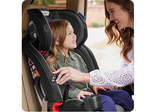 כסא בטיחות משולב בוסטר צר במיוחד SlimFit3 LX - אפור/כחול Stanford גרקו