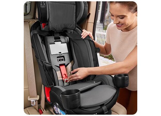 כסא בטיחות משולב בוסטר צר במיוחד SlimFit3 LX - אפור/כחול Stanford גרקו