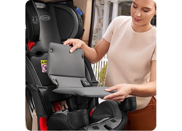 כסא בטיחות משולב בוסטר צר במיוחד SlimFit3 LX - אפור/כחול Stanford גרקו