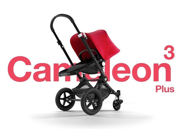 עגלת בוגבו קמיליון 3 פלוס Cameleon - שלד שחור | ריפוד אפור מלאנג
