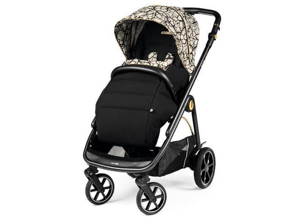 עגלה תינוק ולוצה Veloce 2024   1 הכוללת מנגנון קיפול ביד אחת - שחור/זהב Graphic Gold פג פרגו