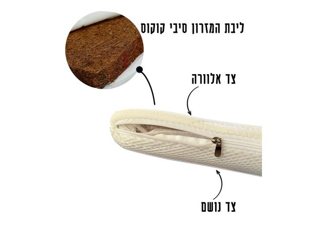 עריסת תינוק מתקפלת שהופכת ללול משי פלוס עם מצבי גובה, דופן נפתחת ומזרון נושם - שנהב (בז) Queenix