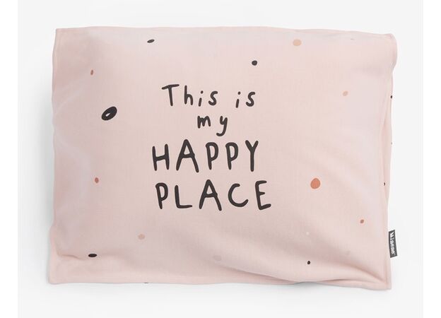 ציפה לכרית 100% כותנה Happy Place - ורוד עתיק מיננה