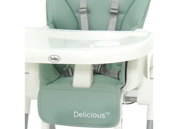 כסא אוכל לילדים Delicious בריפוד דמוי עור, מצבי שכיבה וגובה - שחור Twigy