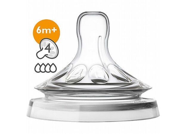זוג פטמות נטורל בזרימה מהירה Natural Nipples +6M אוונט
