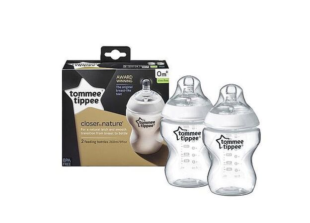 זוג בקבוק 260 מ"ל הכי טבעי Tommee tippee