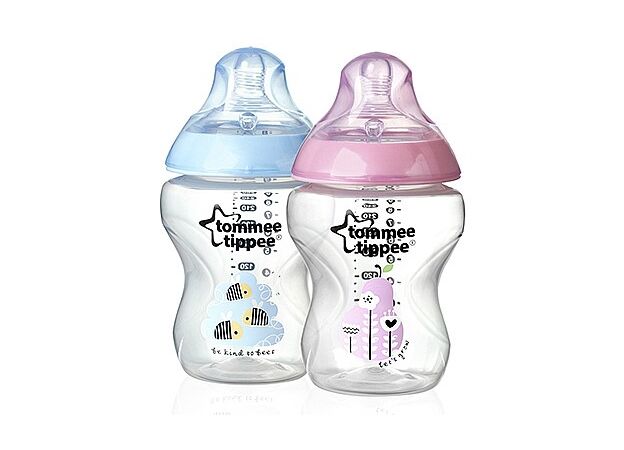 זוג בקבוק 260 מ"ל בנות הכי טבעי Tommee tippee