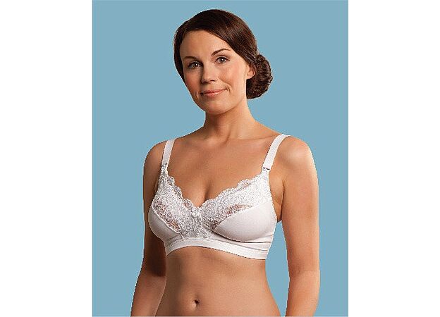 חזיית הנקה מסדרת התחרה - Lace Drop Cup Nursing Bra - לבן Carriwell