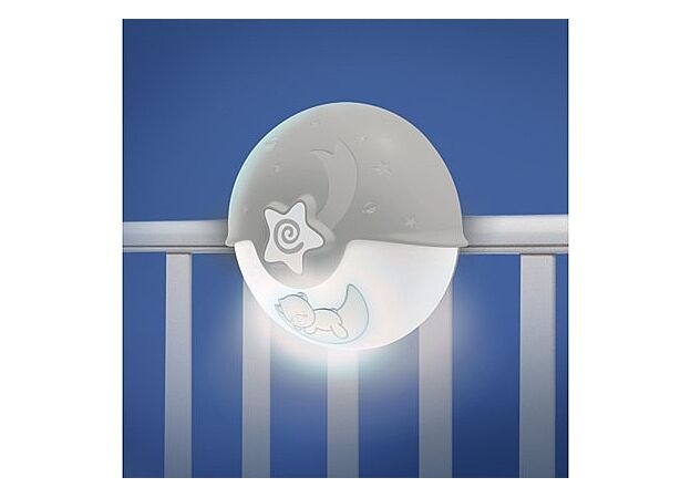 מנורת לילה מנגנת ומקרן עם תופסן למיטה - INFANTINO