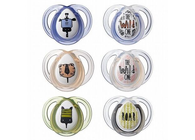 זוג מוצץ איורי חיות 0-6 הכי טבעי Tommee tippee