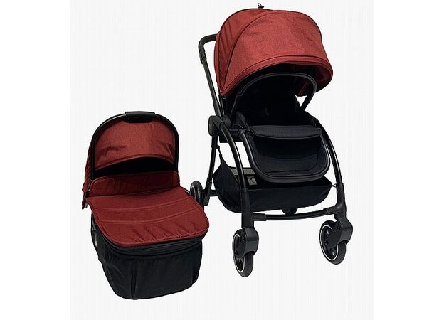 עגלה משולבת בייבי בוס בוב - קט baby-boss bobcat 2 שלד ניקל בד אפור