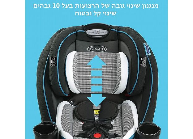 כיסא בטיחות משולב בוסטר 3 ב 1 TrioGrow עם מנגנון התקנה Snuglock - Thatcher גרקו