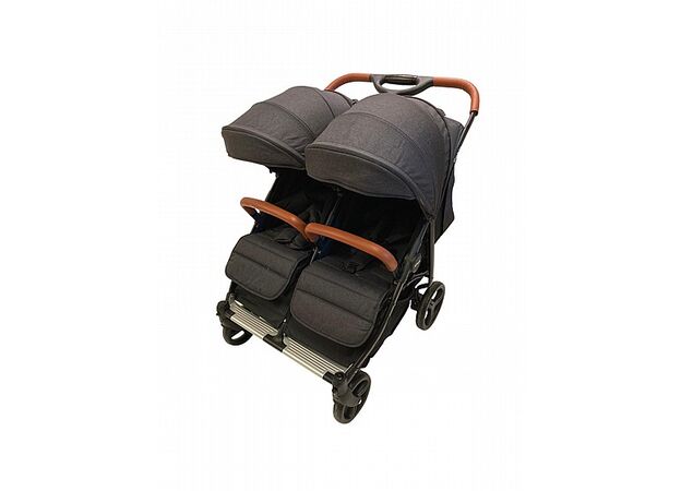 עגלת תאומים דובלו מבית אינפנטי צבע שחור INFANTI DOBLO