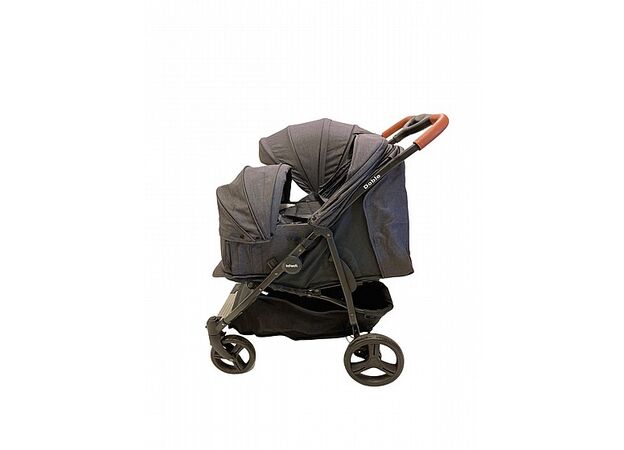 עגלת תאומים דובלו מבית אינפנטי צבע שחור INFANTI DOBLO
