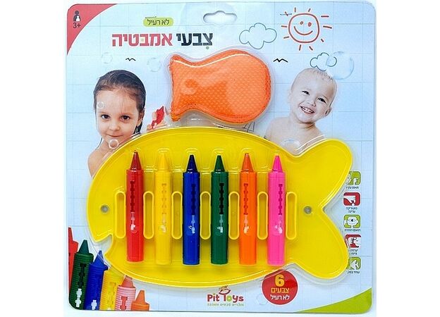 סט צבעים מחיקים לאמבטיה עם מתקן וספוג מחיקה פיט טויז