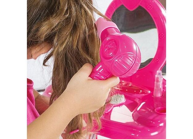 סט שולחן איפור עם שרפרף, מראה ו 15 אביזרי משחק Dolu Toys