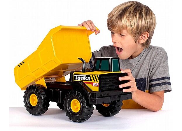 משאית עפר צהובה גדולה ממתכת tonka