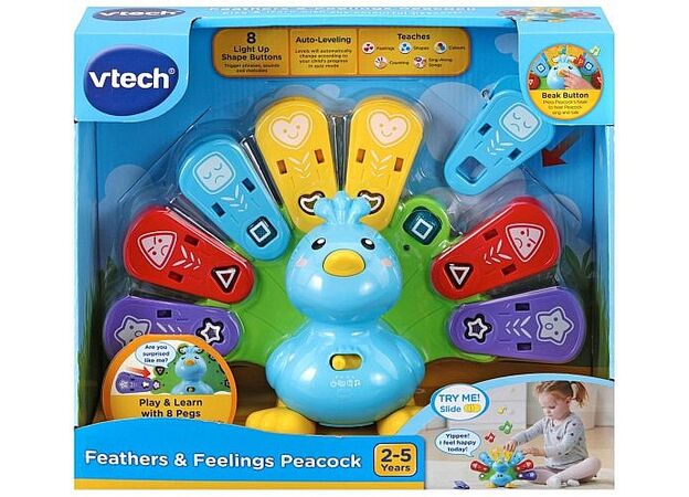 טווס נוצות ורגשות בעברית מבית VTech