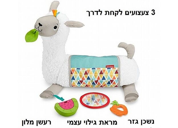 כרית בטן למה Grow-with-Me עם 3 צעצועים נתיקים פישר פריס