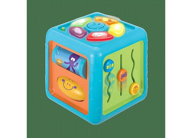 קוביית גילוי ופעילות מנגנת ומאירה Side-to-Side מבית Winfun