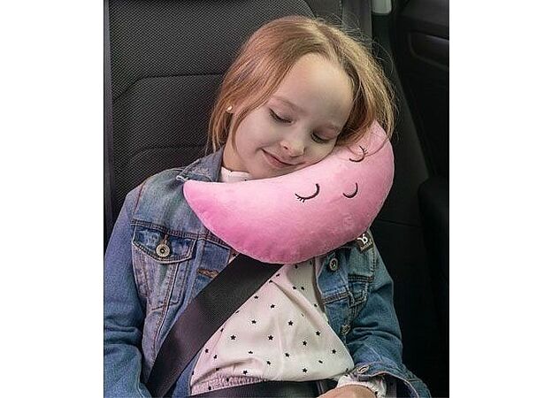 כרית תמיכה בצורת ירח MOONI למניעת שריטות מחגורת הרכב ולתמיכה בראש בזמן שינה